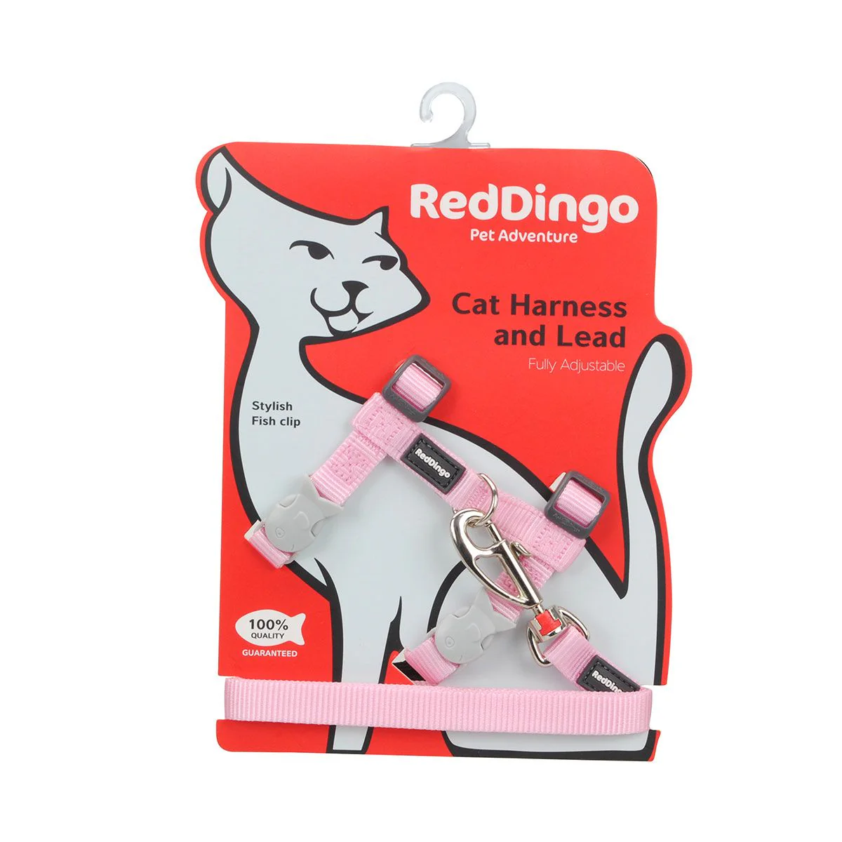 Harnais & laisse pour chat - Rose pastel