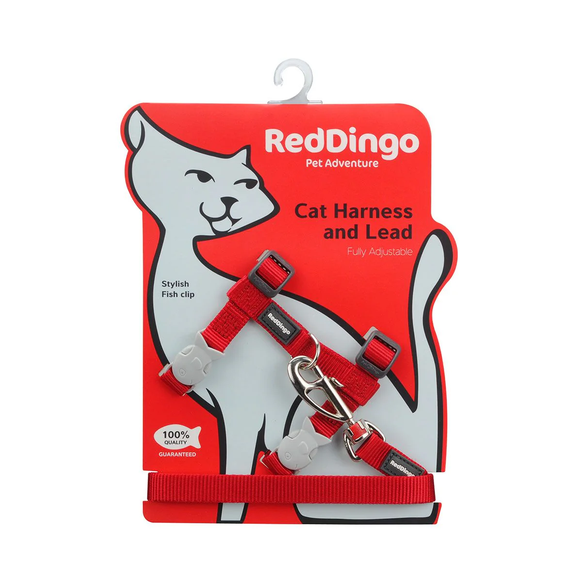 Harnais & laisse pour chat - Rouge